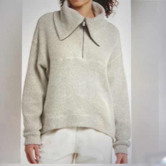 Sweaty Betty Restful Boucle 1/2 Zip sweatshirt Womens 12 Workout cowl neck Warm - Picture 3 of 14